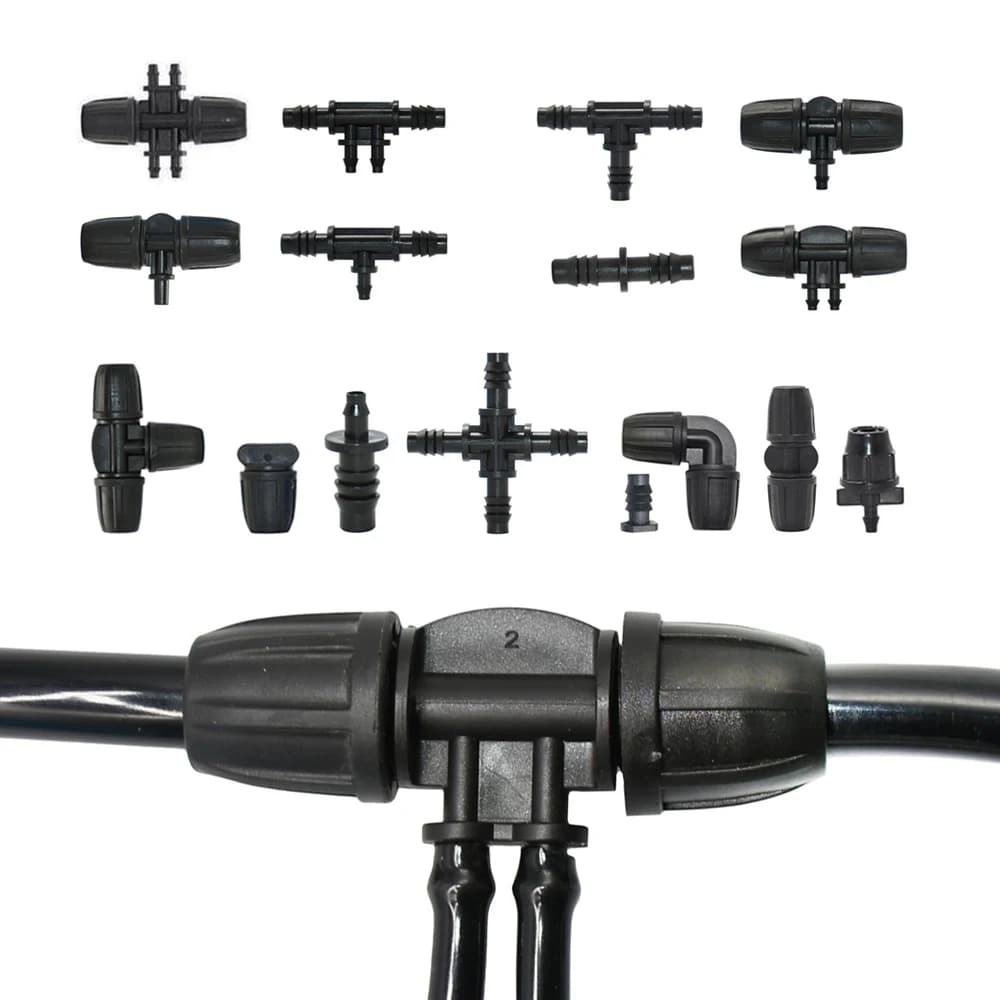 1/4 raccordo per tubo flessibile in Pvc da 3/8 pollici da 8/11 a 4/7mm connettore per Barb di riduzione tappi terminali a gomito a t per l'irrigazione del giardino