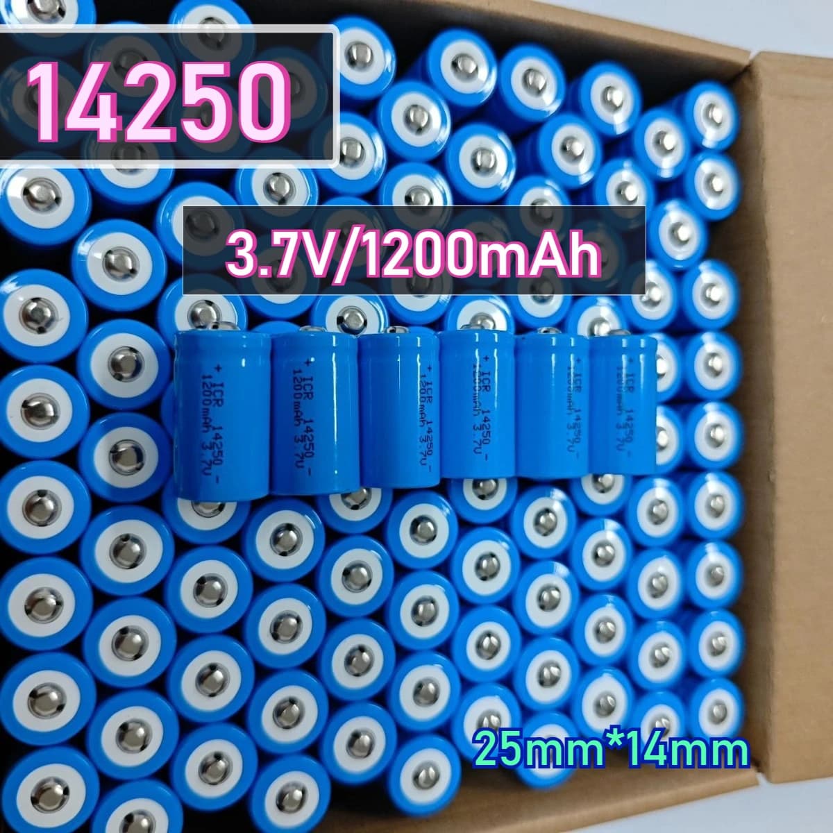 Batteria al litio 14250 3.7V CR2 1200mAh per torcia elettrica Telefoni cordless Allarme fumo Mirino laser a infrarossi Walkmans Giocattolo portatile