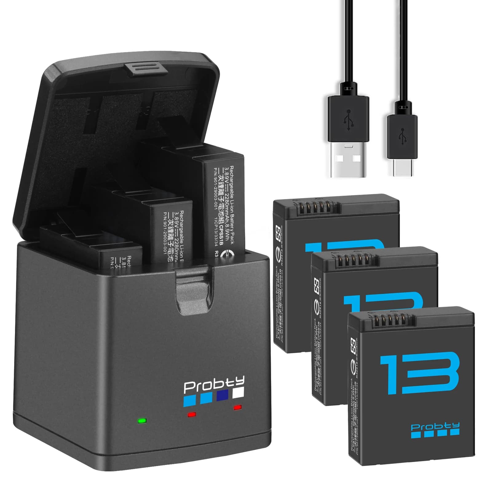 2280mAh Battery For GoPro Hero13 Black For Go Pro Hero 13 Batteries Sport Cameras Battery Charger Accessories