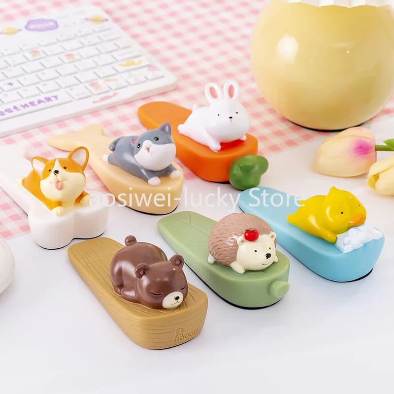 Fermaporta in silicone di sicurezza per animali dei cartoni animati Blocco fermaporta a cuneo Fermaporta per porta dell'home office Fermaporta posteriore Fermaporta anticollisione