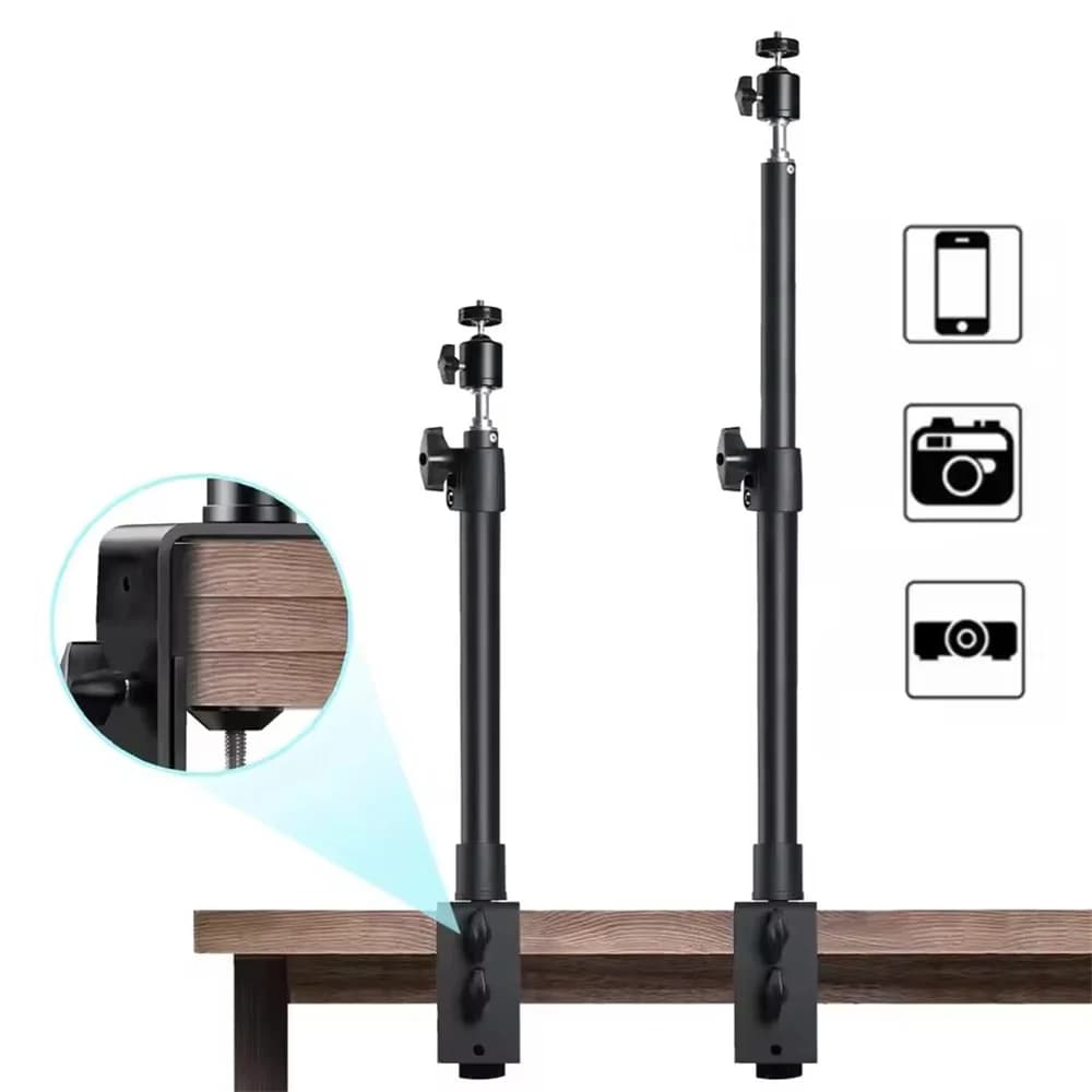 Mobile phone holder DSLR Camera C Clamp Light Stand Photographic Light Boom Stand With Ball Head for Phone Video Ring Light Zoom