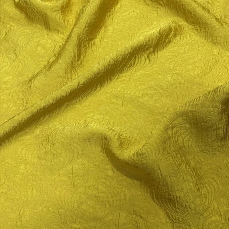Tende jacquard giallo brillante Tessuto fatto a mano Casa in rilievo Stile palazzo Abito Cappotto Decor Designer Tessile Artigianato Materiale