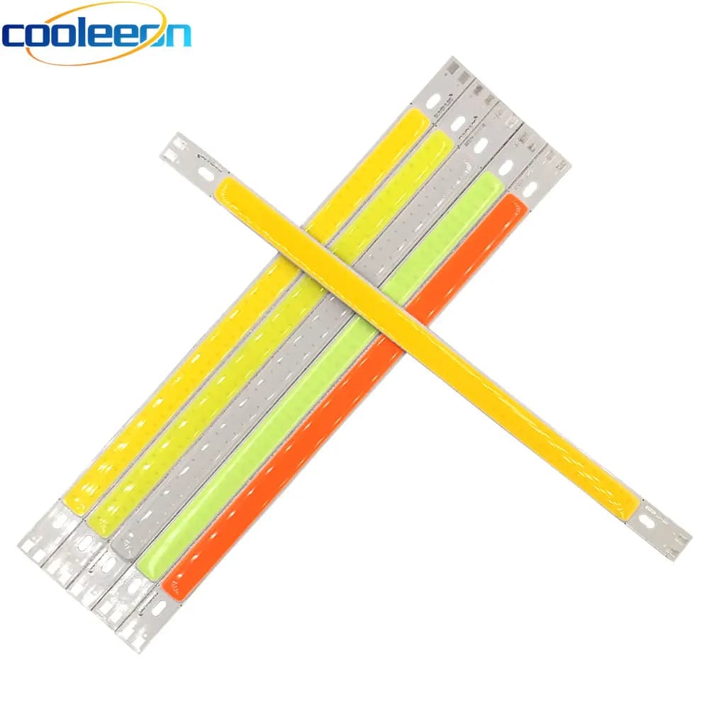 5pcs 200x10mm DC 12V COB LED Bar Light Strip 20cm 10W Blue Green Red Warm Cool White Color 200mm 12V COB Bulb LED Chip for DIY
