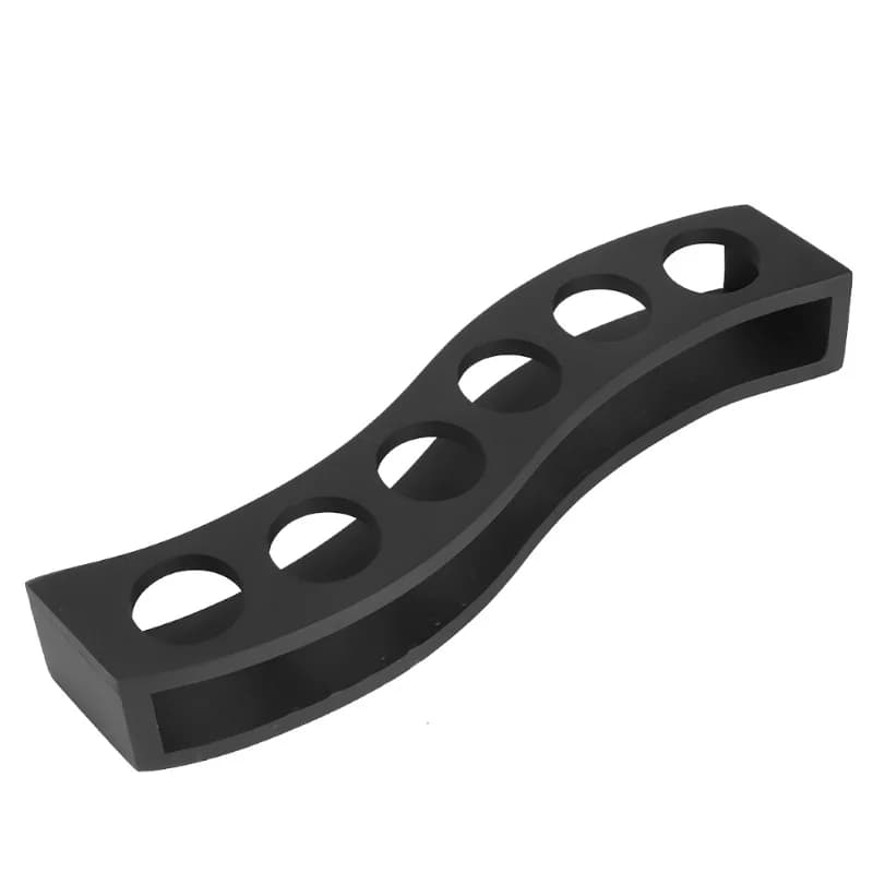 Portabicchieri in Legno Nero a Forma di S con 6 Fori per Casa, Bar, Ristorante, Matrimoni