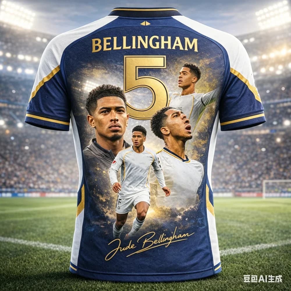 Jude Bellingham's Summer 3D Print Family Sportswear Football Jersey T-shirt Is Loose and Comfortable Suitable for Daily Wear