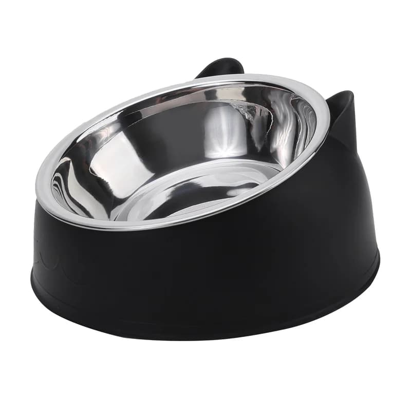 Ciotola per Gatti Creativa e Adorabile, Inclinata, per Cuccioli e Gattini, in Acciaio Inox, per Alimentazione e Abbeveraggio di Cani e Gatti