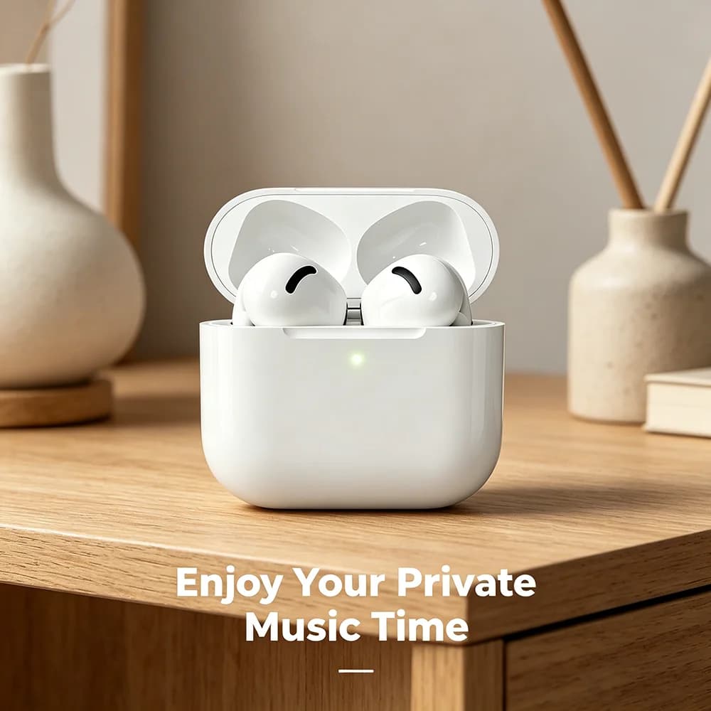 Bluetooth wireless TWS headphones with ANC noise reduction and microphone for iOS Android PC