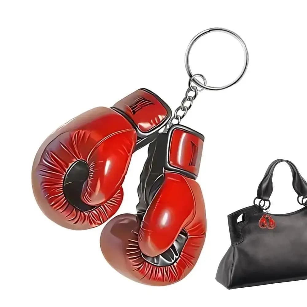 2D Flat Acrylic Boxing Gloves Red Keyring Custom Keyring Punching Gloves Bag Charm Pair Car Keys for Men Woman