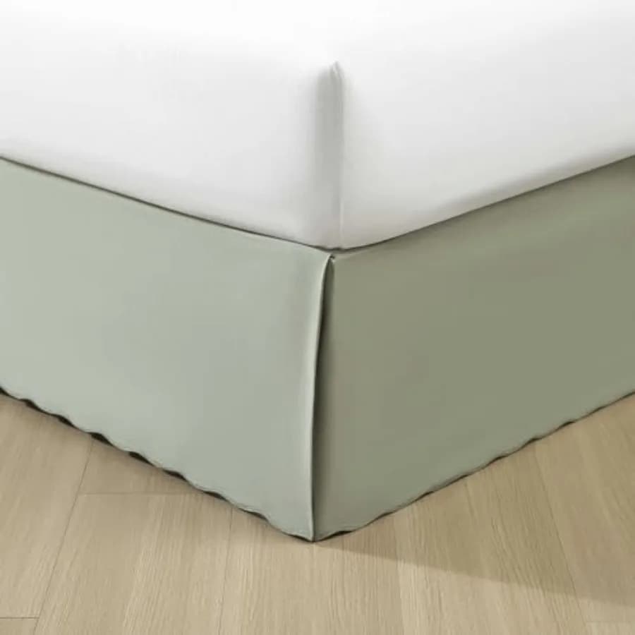Gonna letto in cotone su misura con angoli divisi, set biancheria da letto semplice e ideale, tinta unita