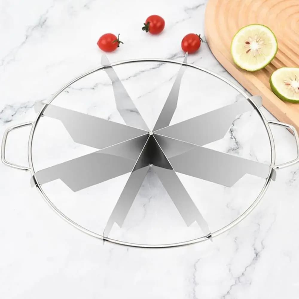 Kitchen Gadgets Stainless Steel Pizza Cutter Divide Equally with Handle Cake Slicers Rust-proof Durable Pancake Divider Pie