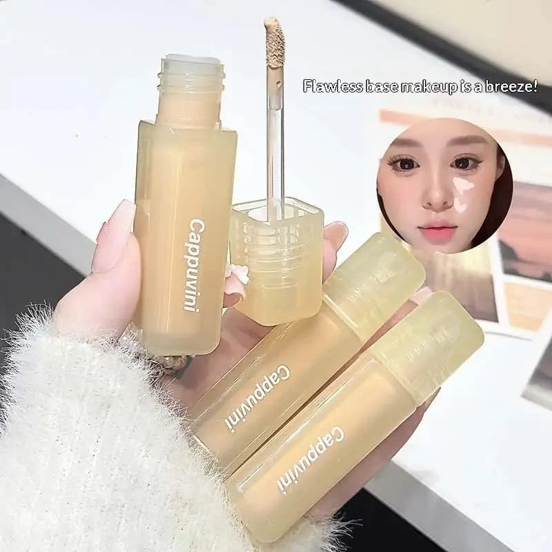 Cappuvini Correttore Liquido Opaco Vellutato Illuminante Lunga Durata Idratante Copre Imperfezioni Occhiaie Schiarisce la Pelle