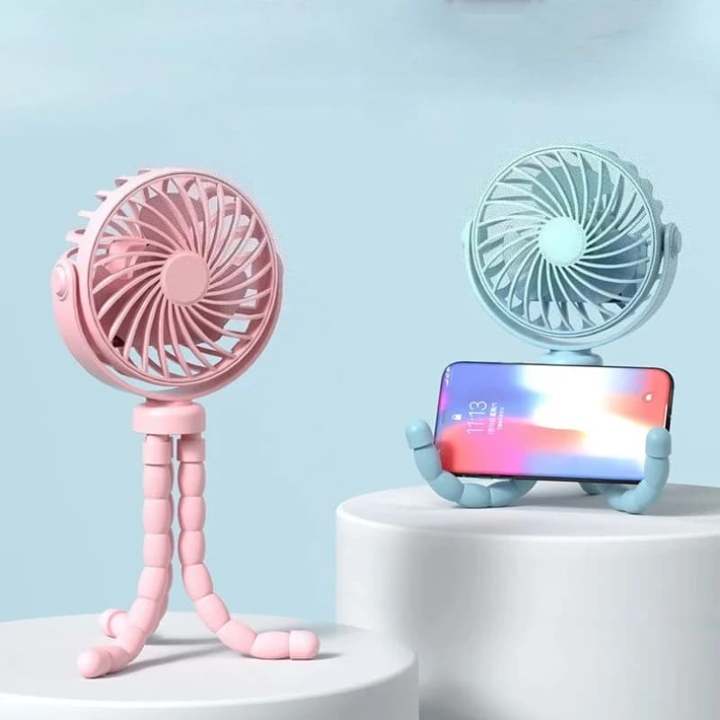Ventilatore portatile a forma di polpo, mini ventilatore elettrico pieghevole da tavolo e per passeggino