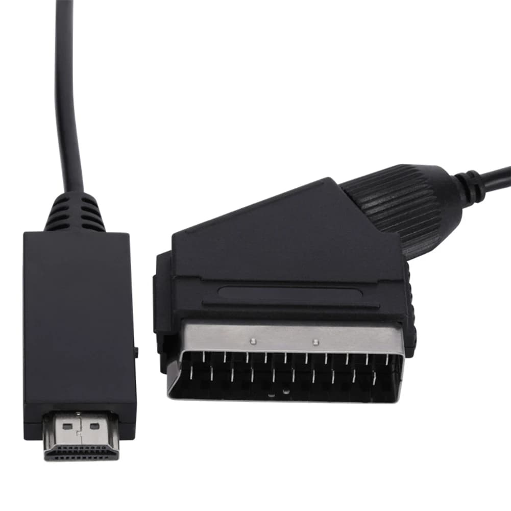 Video Converter Audio 1080P HDMI-Compatible to SCART for HD TV DVD for Sky Box STB Plug and Play with DC cable