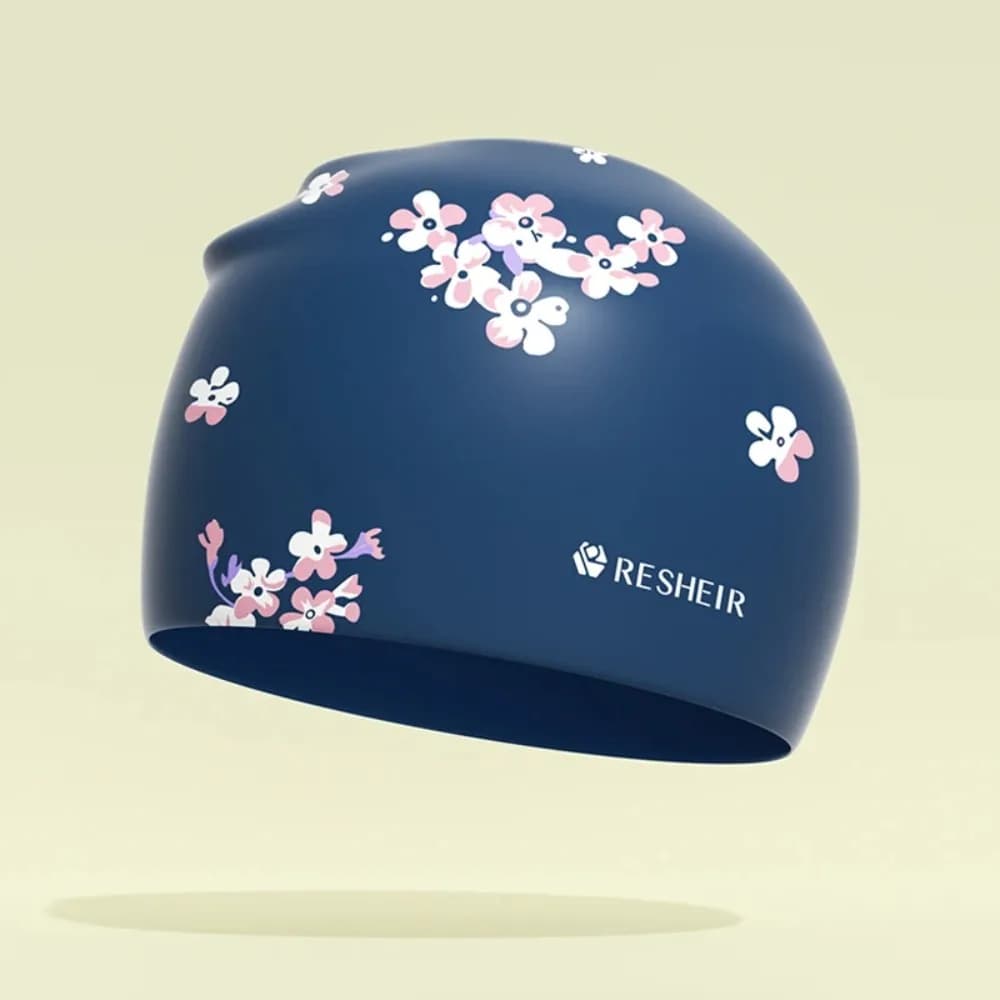 High Elastic Waterproof Swimming Cap Waterproof Protect Ears Silicone Swim Cap Silicone Comfortable Printed Swimming Cap Adult