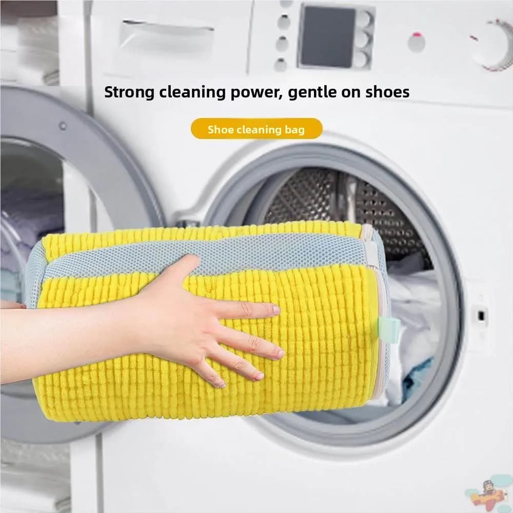 Sacchetto Protettivo Rinforzato per Lavaggio Scarpe in Lavatrice, Prevenzione Deformazioni, Spazzola per Scarpe con Setole Morbide e Filtro Domestico