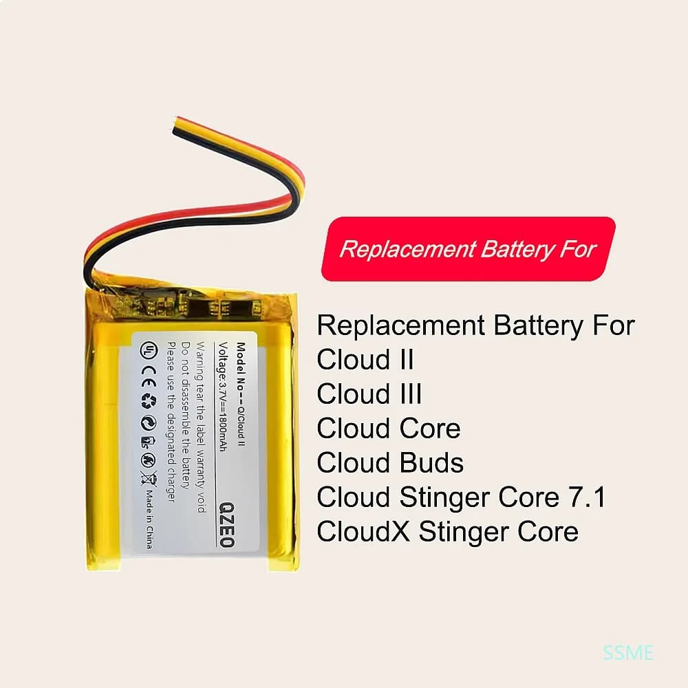 Batteria di ricambio per cuffie da gioco wireless HyperX Cloud Stinger Core 7.1 II III 2 3