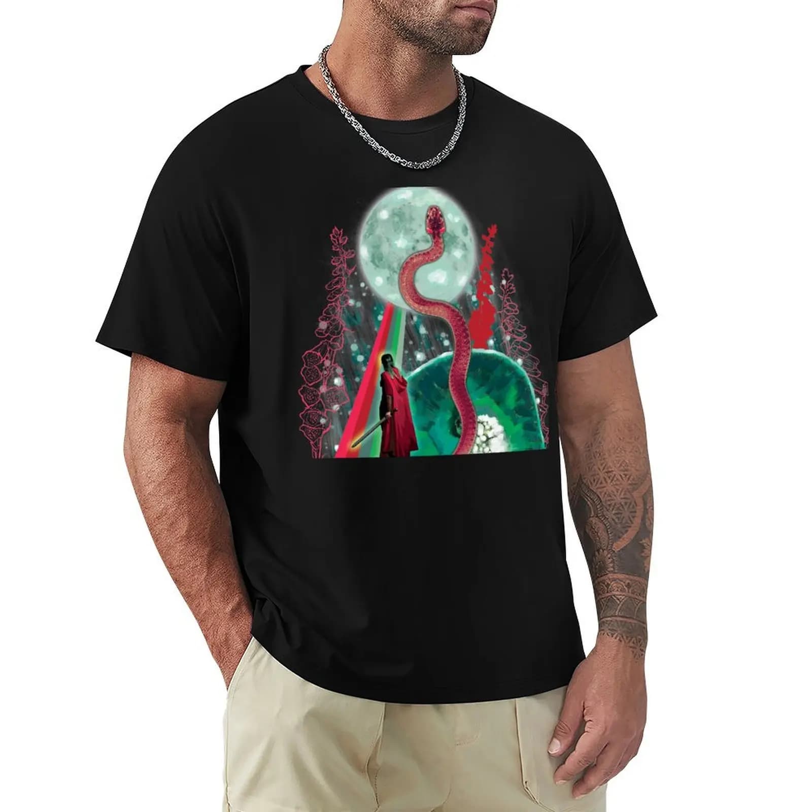 T-shirt Serpent Slayer Moon, maglietta ultra morbida e traspirante