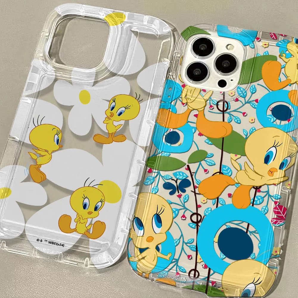 Divertente Tweetys Bird Custodia trasparente per IPhone 16 15 14 13 12 11 Pro Max 14 15 7 8 Plus X XR XS Max SE2020 Airbag Cover antiurto