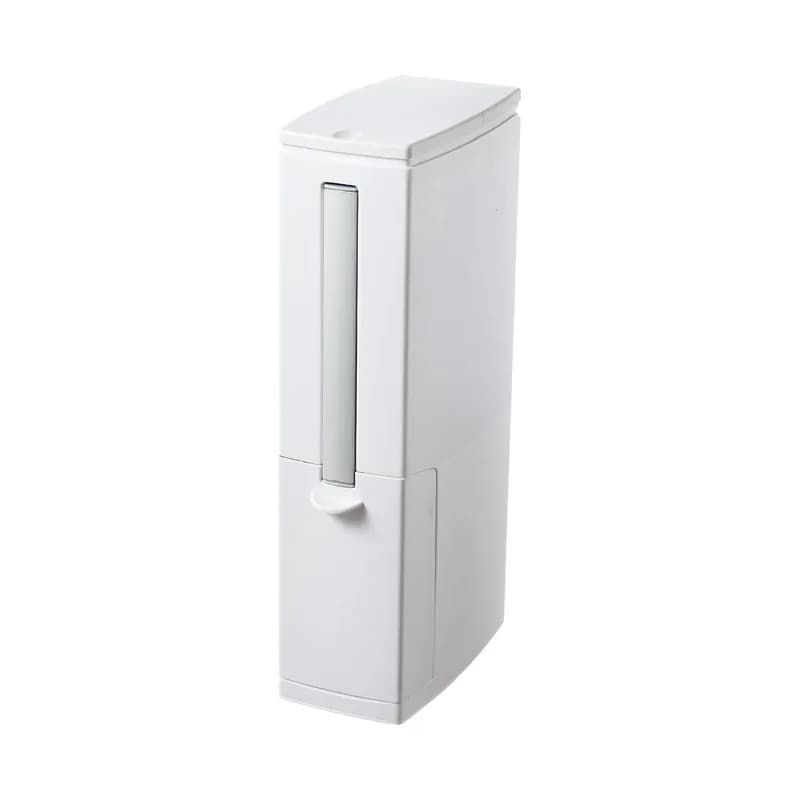 Scopino per WC a fessura stretta, cestino per WC domestico con coperchio, bidone della spazzatura creativo per bagno integrato con coperchio