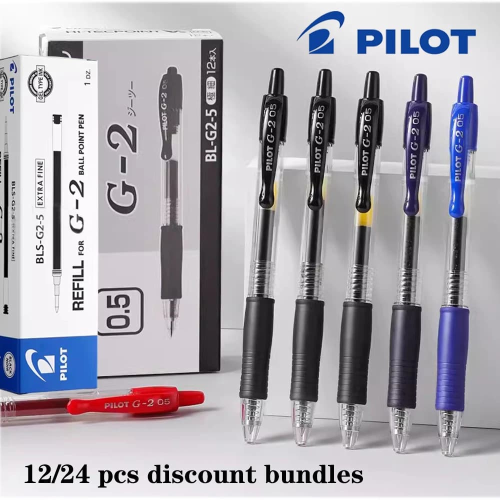 12/24 pezzi set di penne gel PILOT originali BL-G2 scrittura con inchiostro ad asciugatura rapida senza intoppi 0,38/0,5/0,7/1,0 mm ricariche sostituibili Giappone stazionario