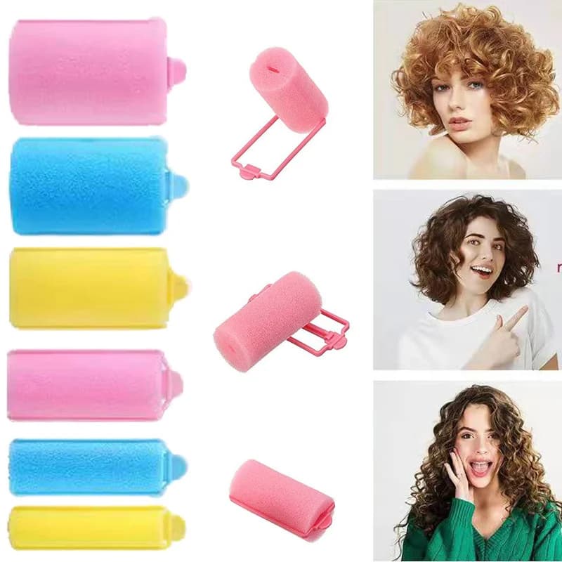 6-14 pieces soft sponge foam pillow bigodini hair fringe salon barber curls diy kit for hairdressers tools for hair styling diy