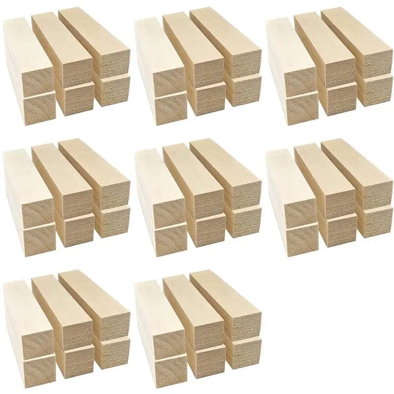 AB34-48Pcs Basswood Carving Blocks For Wood Beginners Carving Hobby Kit DIY Carving Wood