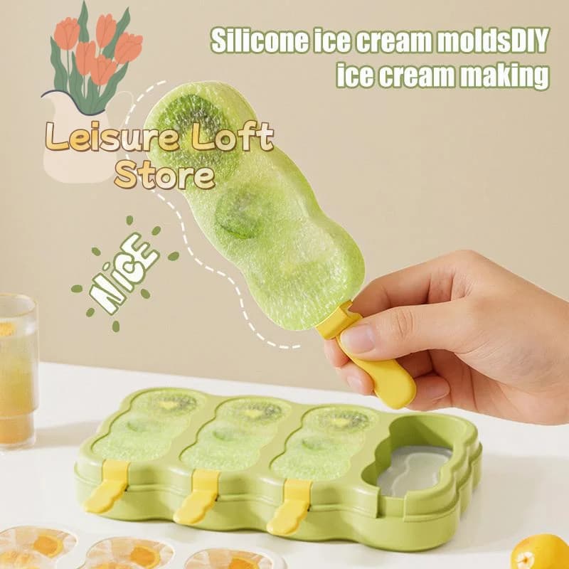 Stampi per ghiaccioli in silicone senza BPA, 6 pezzi, per bambini, riutilizzabili, per gelato fatto in casa, antiaderenti, per feste all'aperto
