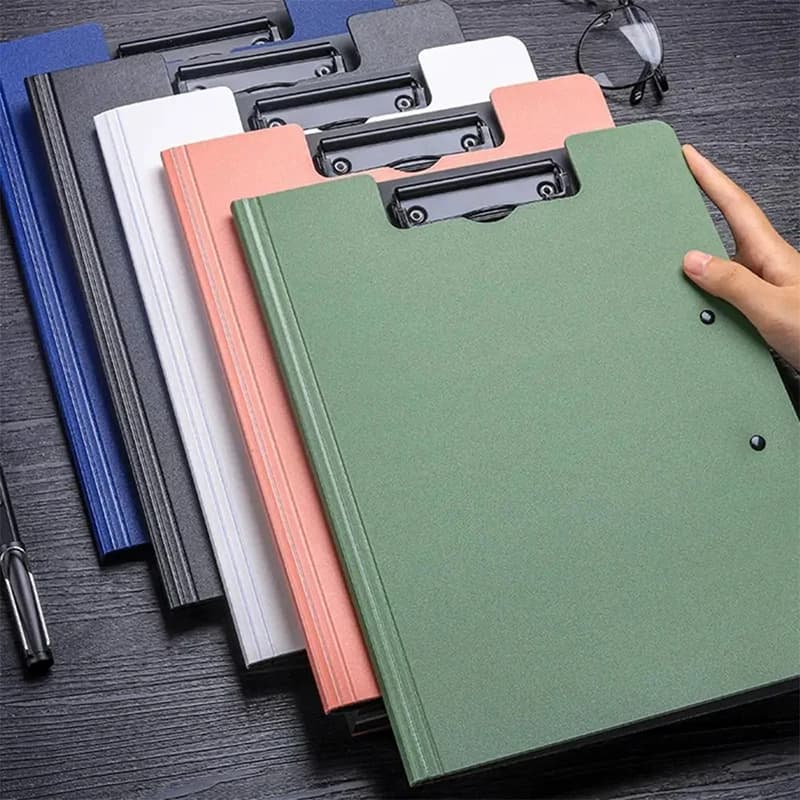 1 pz. Cartella portadocumenti A4 con clip, blocco per appunti, organizer per fogli di test, forniture scolastiche e cancelleria per ufficio