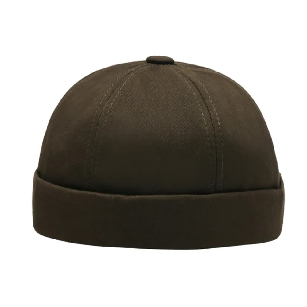 Cappello Senza Visiera in Cotone Streetwear, Traspirante, Stile Vintage, Berretto Tinta Unita Hip Hop Estivo