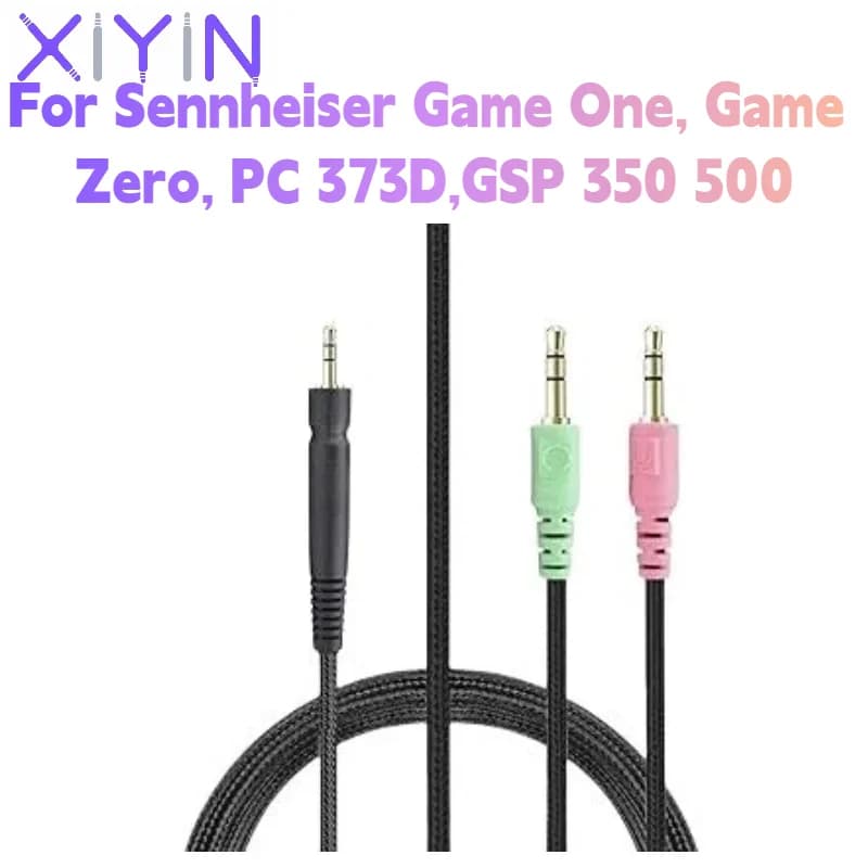 3.5mm to 2.5mm PC Version Replacement Gaming Headphone Cable for For Sennheiser Game One, GameZero, PC 373D,GSP 350 500 Headsets