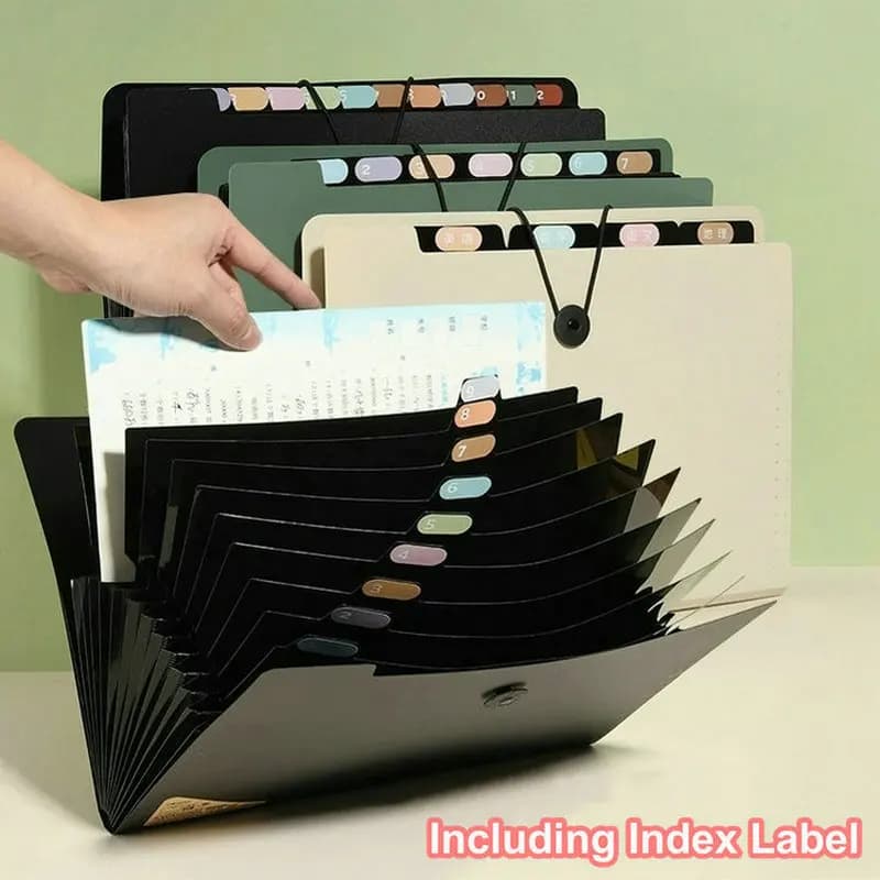 File espandibile multitasche Cartella A4 Classificazione Documenti Strorage Organizzatore di file per fisarmonica per documenti Organizzatore di carta A4
