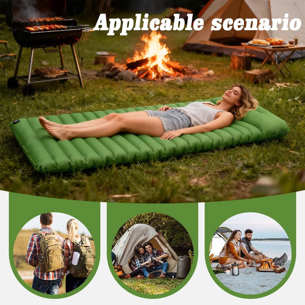 Seaside Beach Waterproof Straight Pull Mattress Home Soft Inflatable Sleeping Bag Outdoor Picnic Portable Breathable Air Cushion