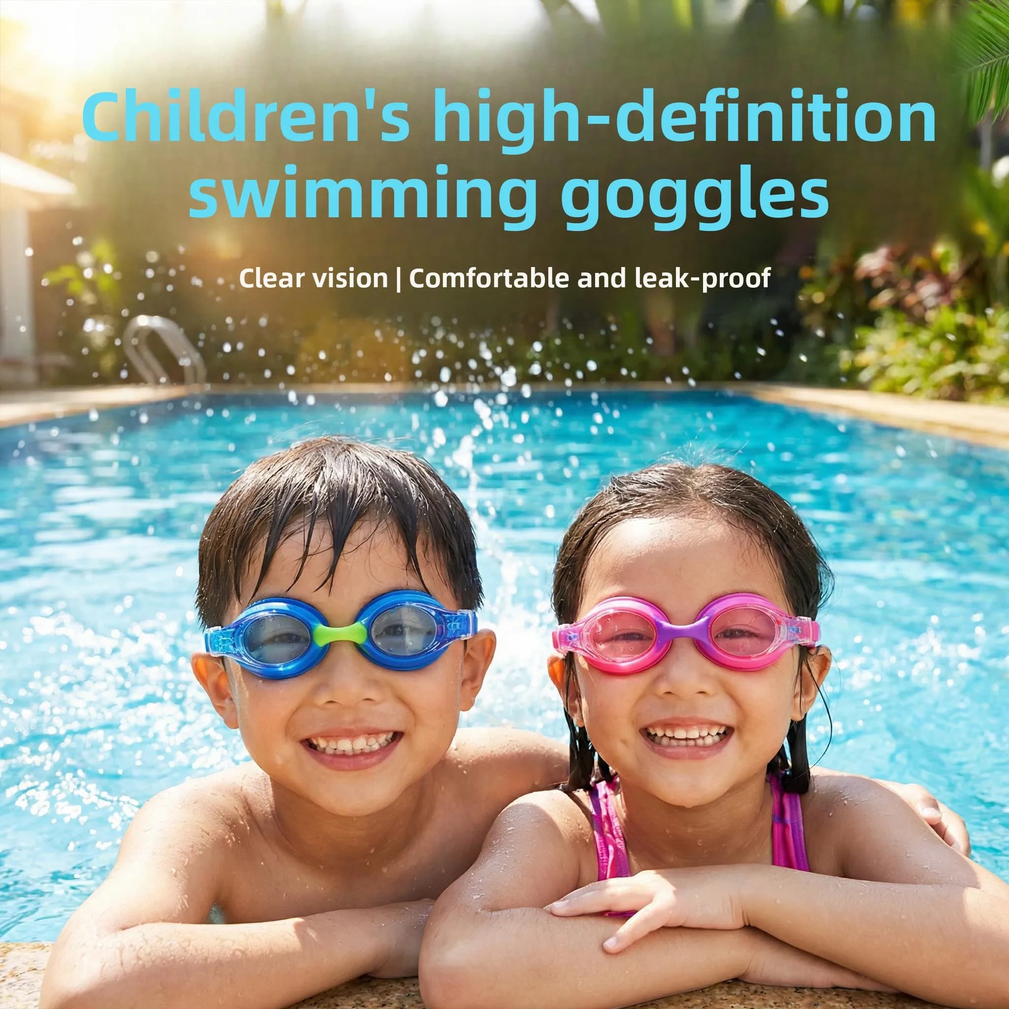 Swim Goggles for Children Boys And Girls High Definition Waterproof Anti-Fog Diving Glasses Protective Equipment Silicone