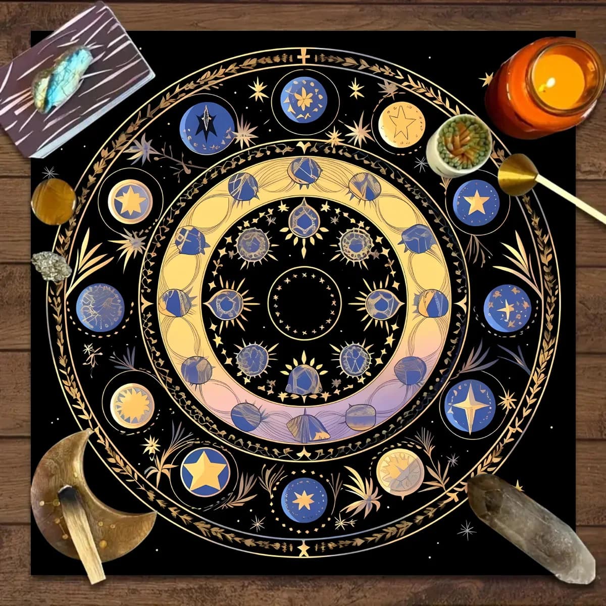 Tovaglia per carte dei tarocchi Dodici costellazioni, Cielo stellato, Tovaglia per decorazioni per giochi di carte dei tarocchi Tovaglia per decorazioni per altare strega