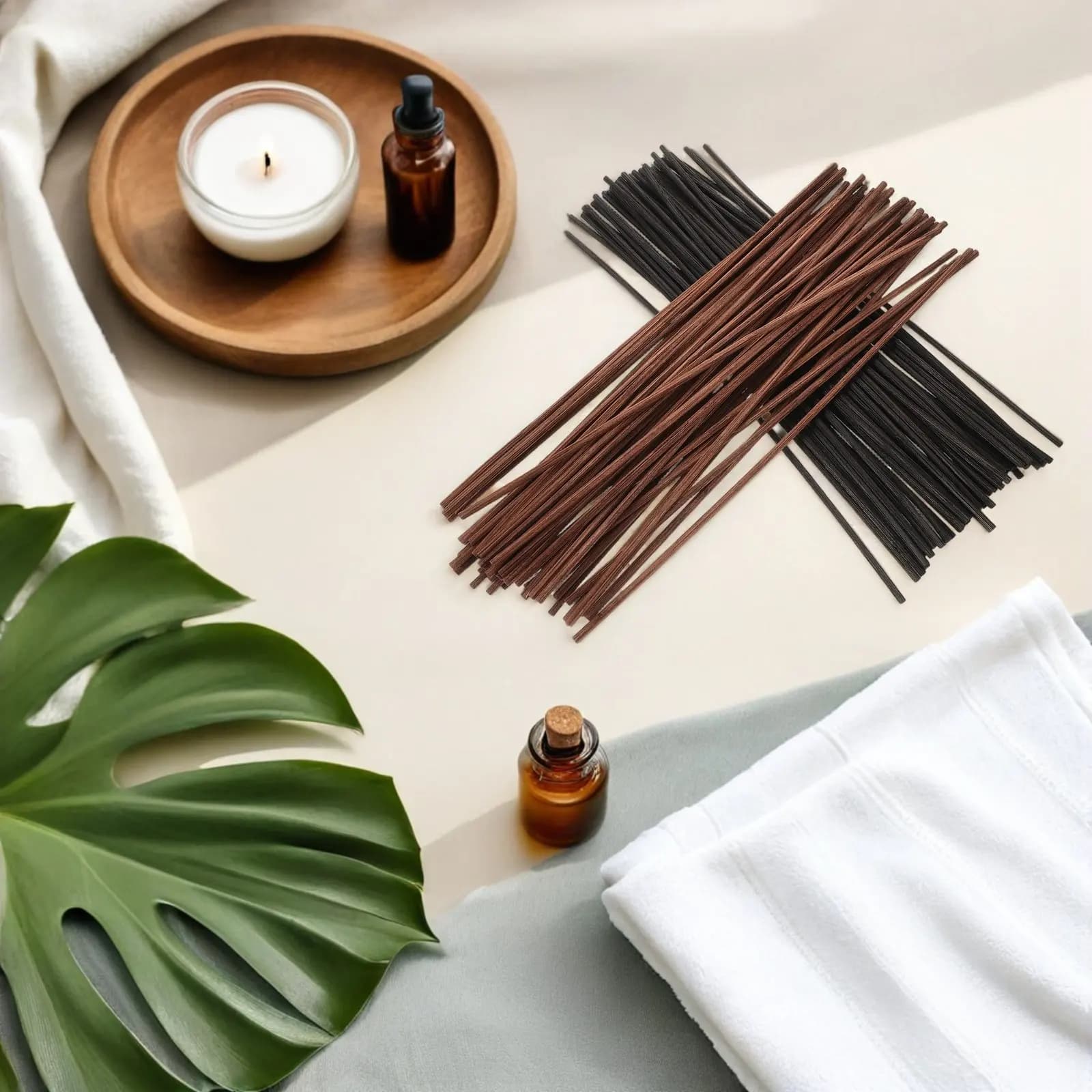 200 Bastoncini Diffusori in Legno Naturale, Aste Dritte per Aromaterapia, Ricariche per Bottiglie di Oli Essenziali e Fragranze