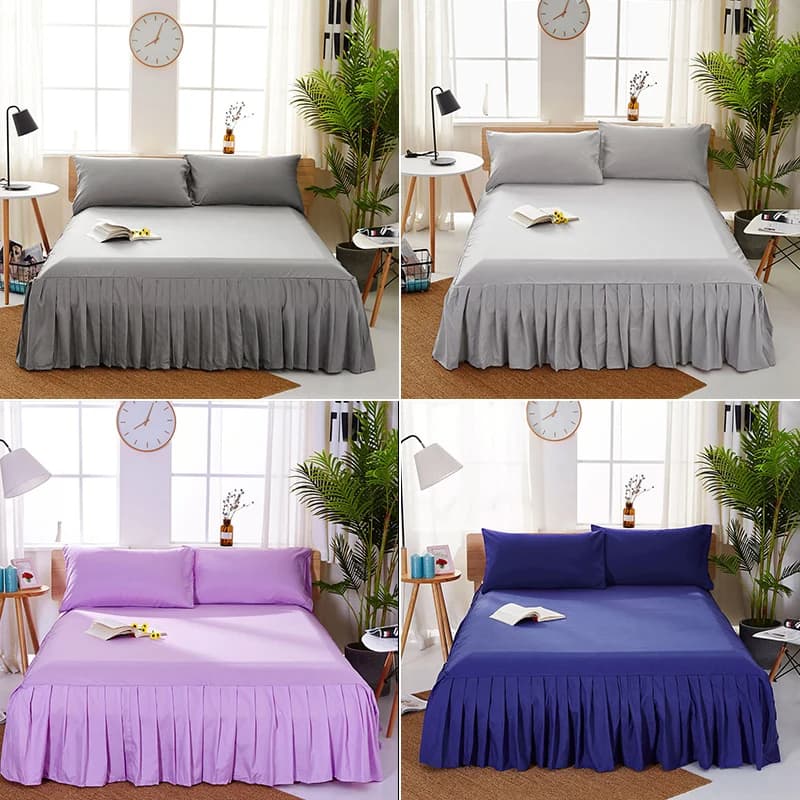 Copriletto matrimoniale a pieghe solido in stile europeo copriletto matrimoniale antipolvere copriletto King Size lenzuola Twin 150x200