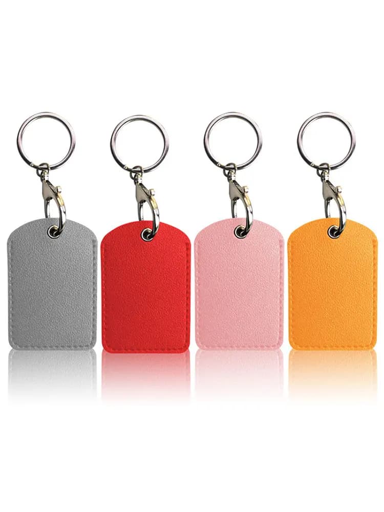 Portachiavi in pelle PU Custodia protettiva Serratura per porta Etichette per controllo accessi Borsa per carte Anello per etichetta chiave
