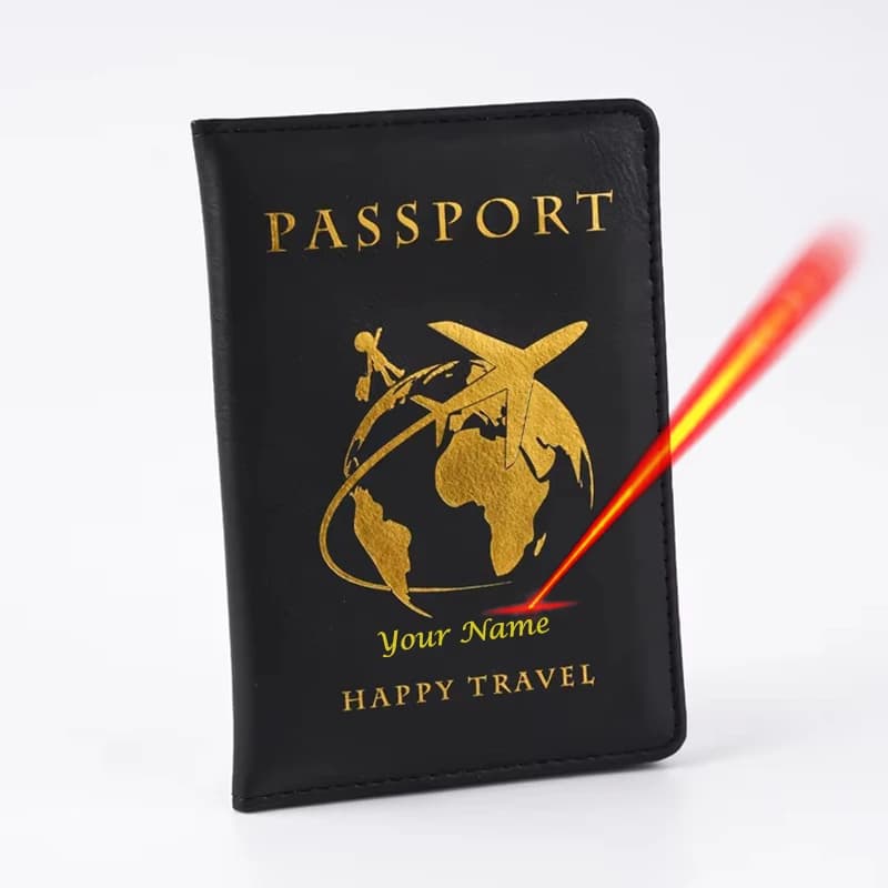 Nome personalizzato Porta passaporto per aereo Copertine per passaporto da viaggio Custodia in PU alla moda per passaporti Porta biglietti per carte
