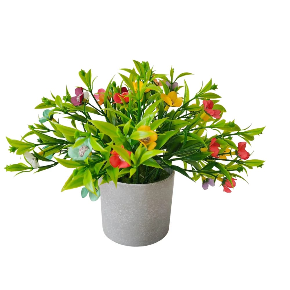 Realistic Artificial Margarites in Vase, Simulated Green Plant at the Realistic Tatto, Bonsai Handmade with Vase, Fin Chrysanthemum