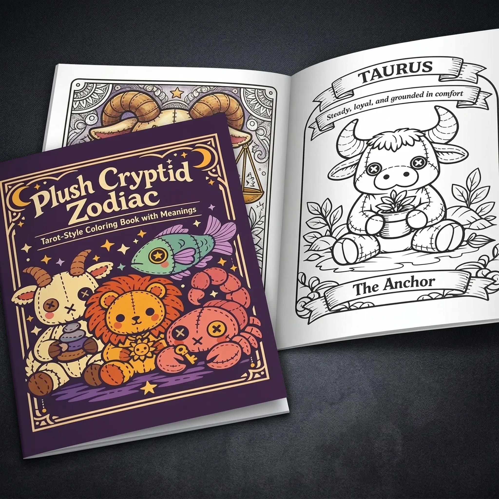 Cutie Spooky Zodiac Plant Coloring Book Kawaii Botanical Illustrations Relaxing Stress Relief Cute Witchy Flowers Leaves Zodiac