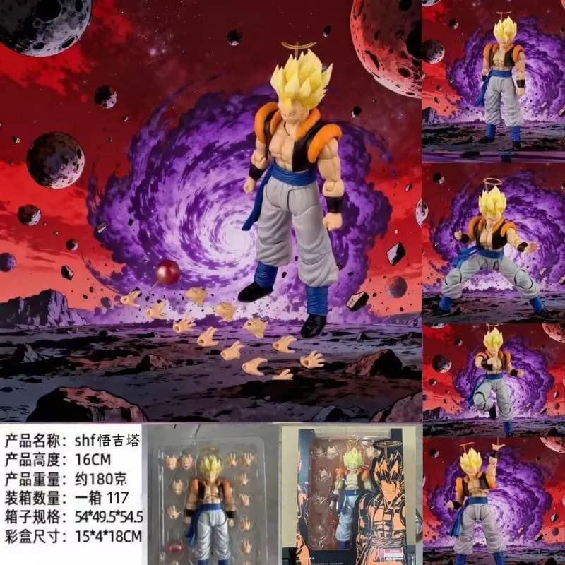 Action Figure Articolata SHF Super Saiyan Gogeta Hero Waltz con Accessori ed Effetti, Modello da Collezione in Scatola, Prodotto in Cina