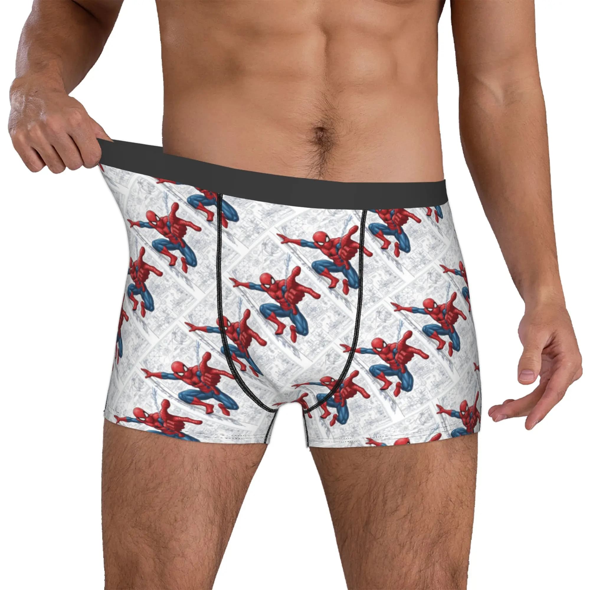Boxer Personalizzati S-Spider Man, Slip da Uomo Supereroe, Biancheria Intima Originale