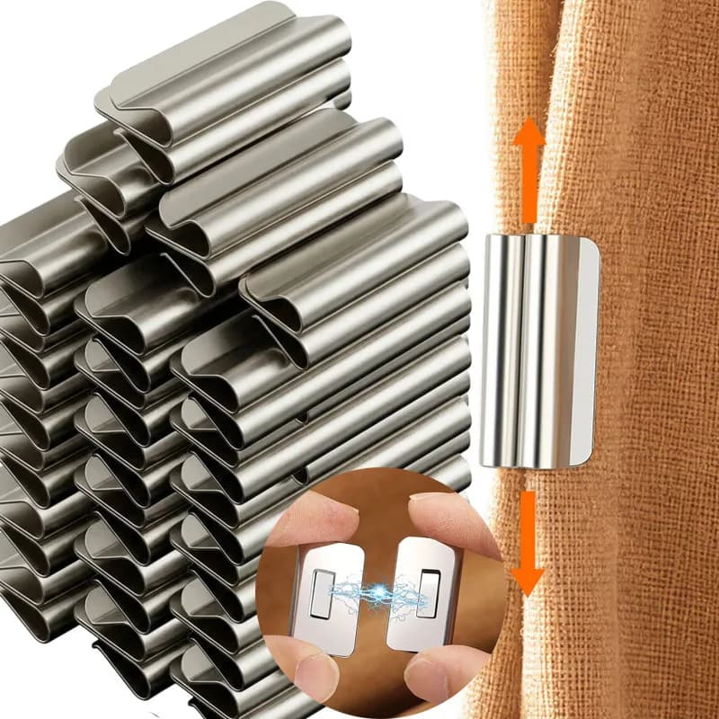 Curtain Magnetic Button Detachable Curtain Fix Fastener Clip Prevent Light Adjustment Window Screen Close Magnet Buckle