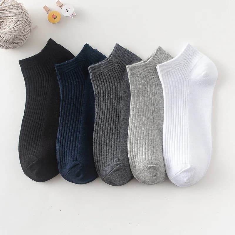Calzini per uomo Business tinta unita cotone Match Shoes Well Simplicity calzino corto estivo da uomo buon Elasticit 5 colori