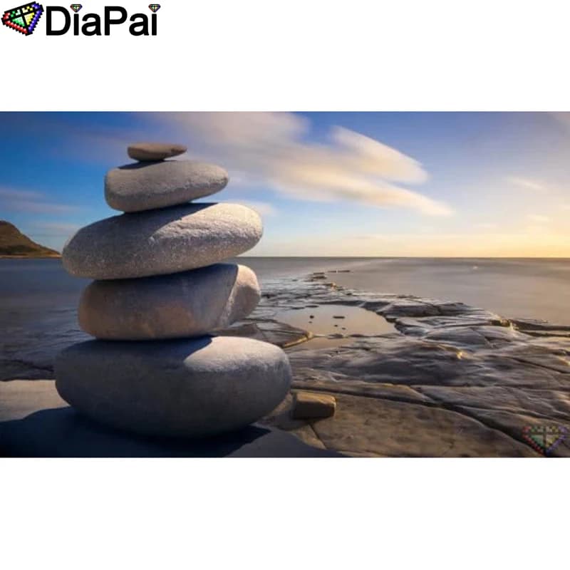 DIAPAI Diamond Painting 5D DIY 100% Full Square/Round Drill "Stone landscape" Diamond Embroidery Cross Stitch 3D Decor A25113