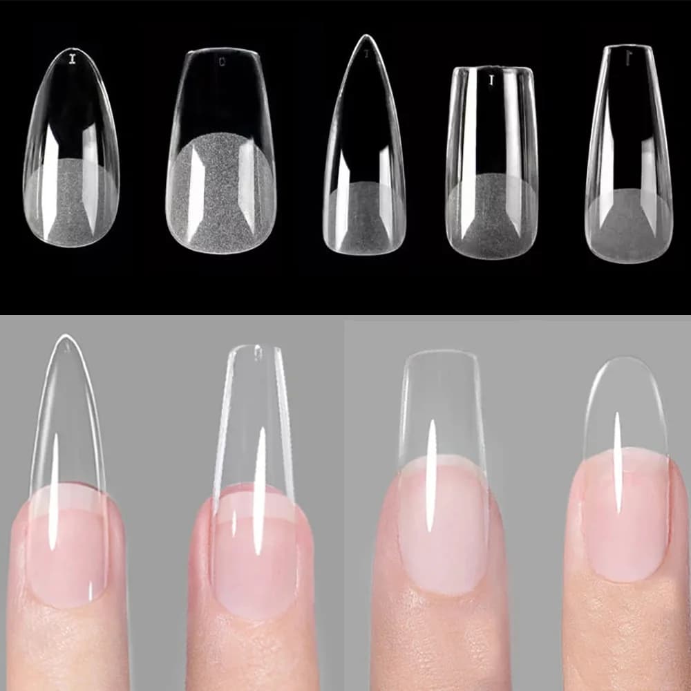 120pcs/Bag Press on Nails Coffin Nail Tips clear Full Cover Fake Nail Artificial Press on Long Ballerina