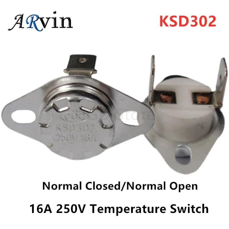 1 pz Termostato bimetallico KSD302 16A 250 V KSD301 10A 250 V Interruttore di temperatura Ceramica 40 ~ 300C Gradi Termostato 45C 100C 160C 50C