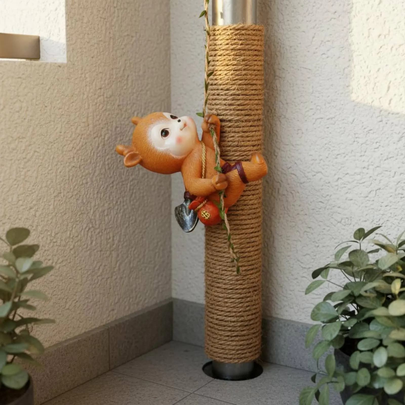 Copertura per Tubi in Corda di Juta, Versatile per Decorare Colonne, Copertura per Tubi a Forma di Albero di Cocco, Facile da Installare per Proprietari di Gatti, Bagno