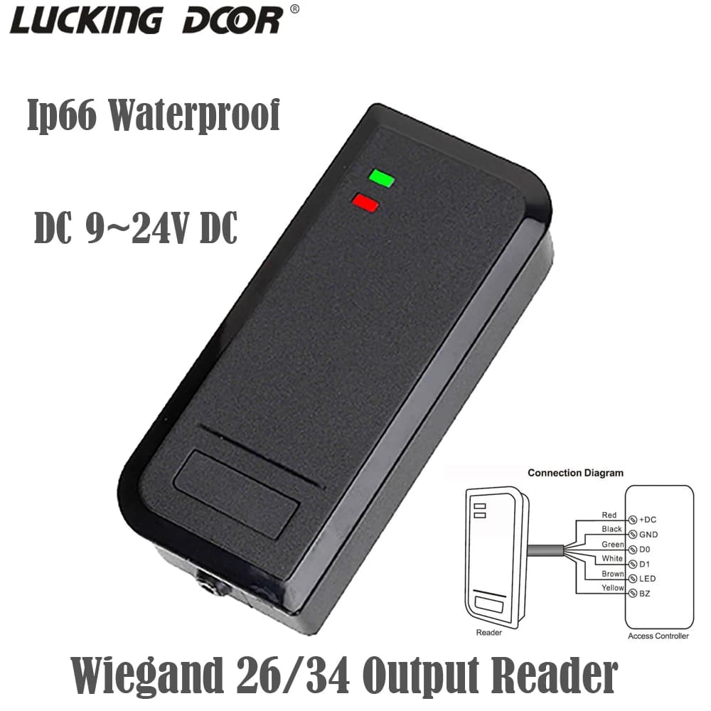 Mini Wiegand Output lettore di prossimità impermeabile Rfid Door Access Control 125Khz/13.56Mhz Reader WG 26-37 Output lettore Rfid S2R