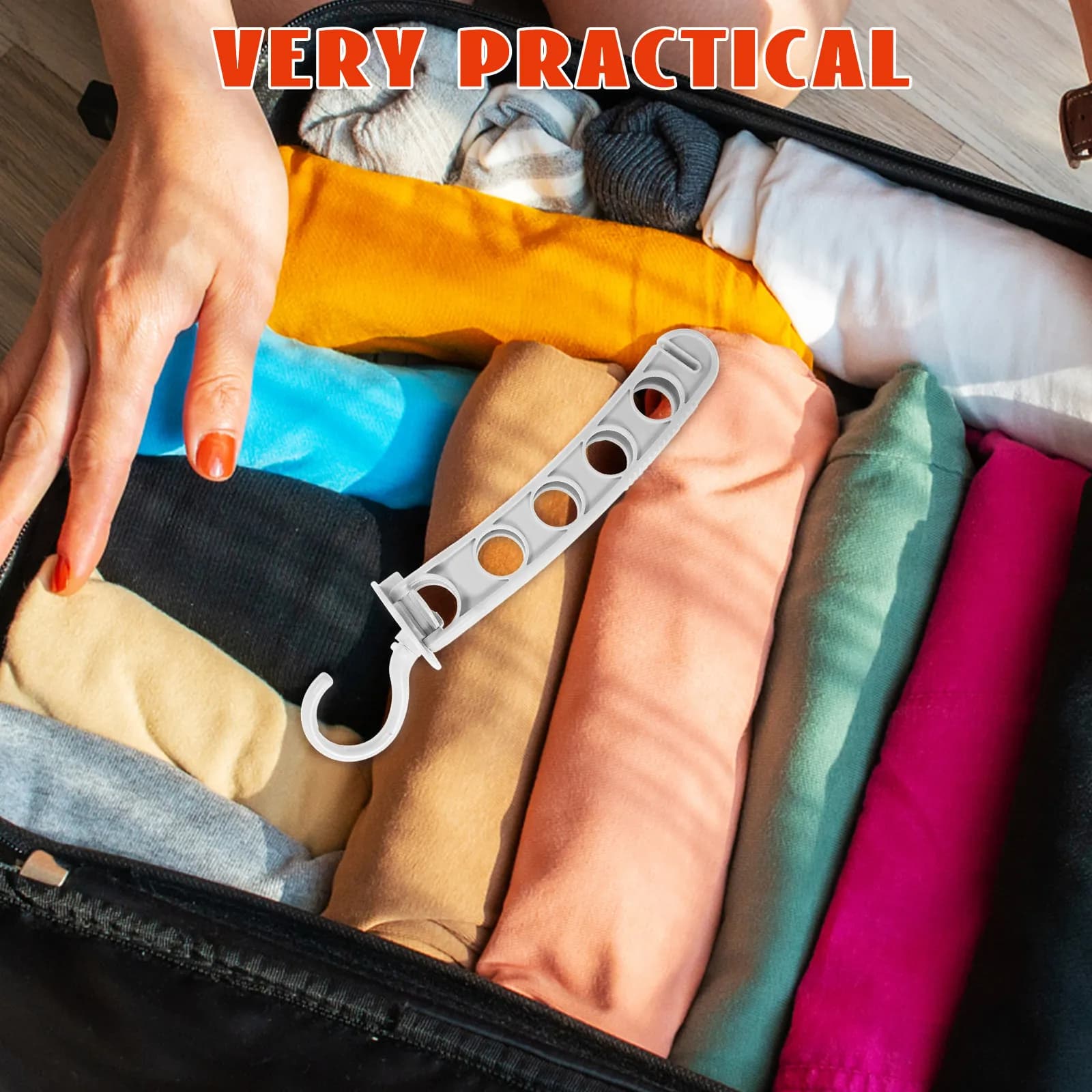 Collapsible Hangers for Travel Lightweight Plastic Folding Clothes Hanger Easy Open Smooth Surface Hanger for Socks Stockings